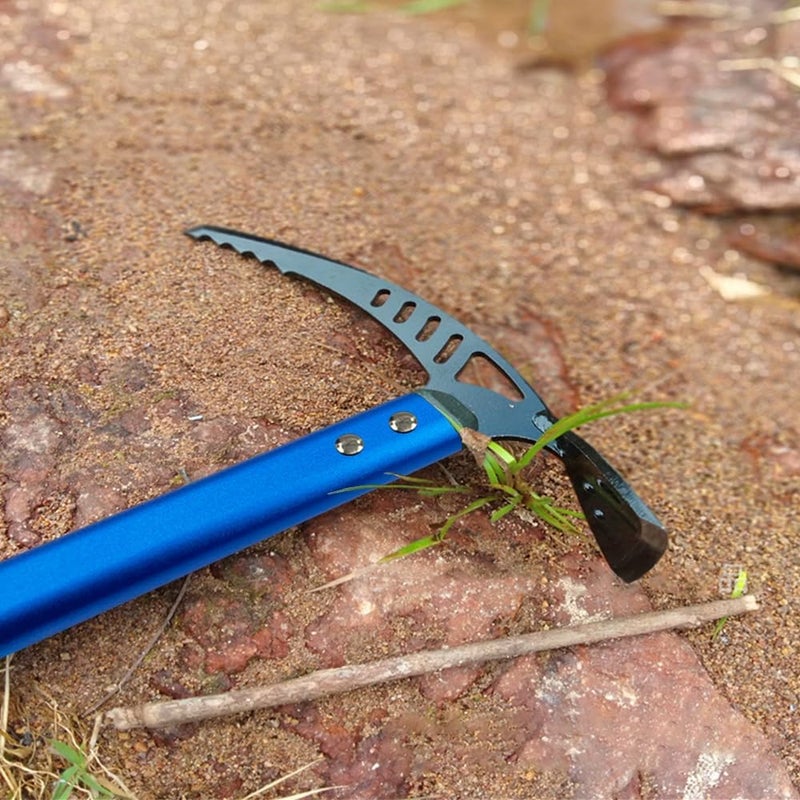 Bobillow Outdoor Camping Ice Axe Walking Pick for Camping Aluminum Alloy Mountaineering Axe Glacier Climbing Tool Lightweight Design,70 Cm (Blue) - Image 4